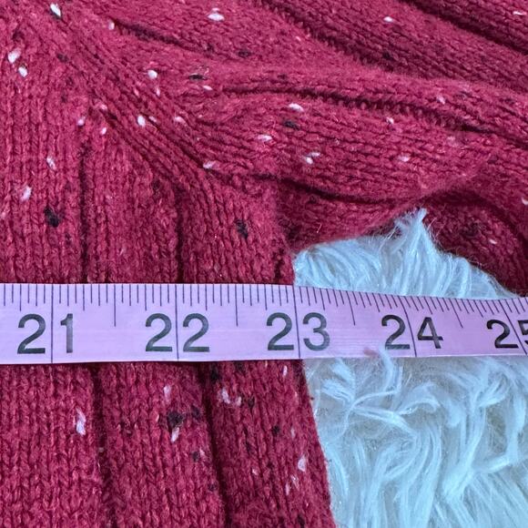 Woolrich Red Speckle V Neck Wool Blend Sweater Sz XL - Picture 7 of 8